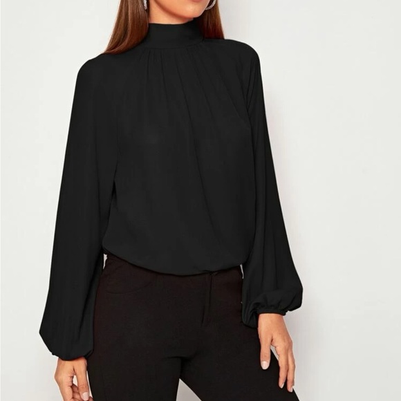 Tie Back Raglan Sleeve Dip Hem Top - Picture 5 of 9